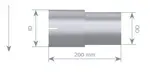 Pipe Adaptor, ID/OD=63.5/50 L= 200, INOX